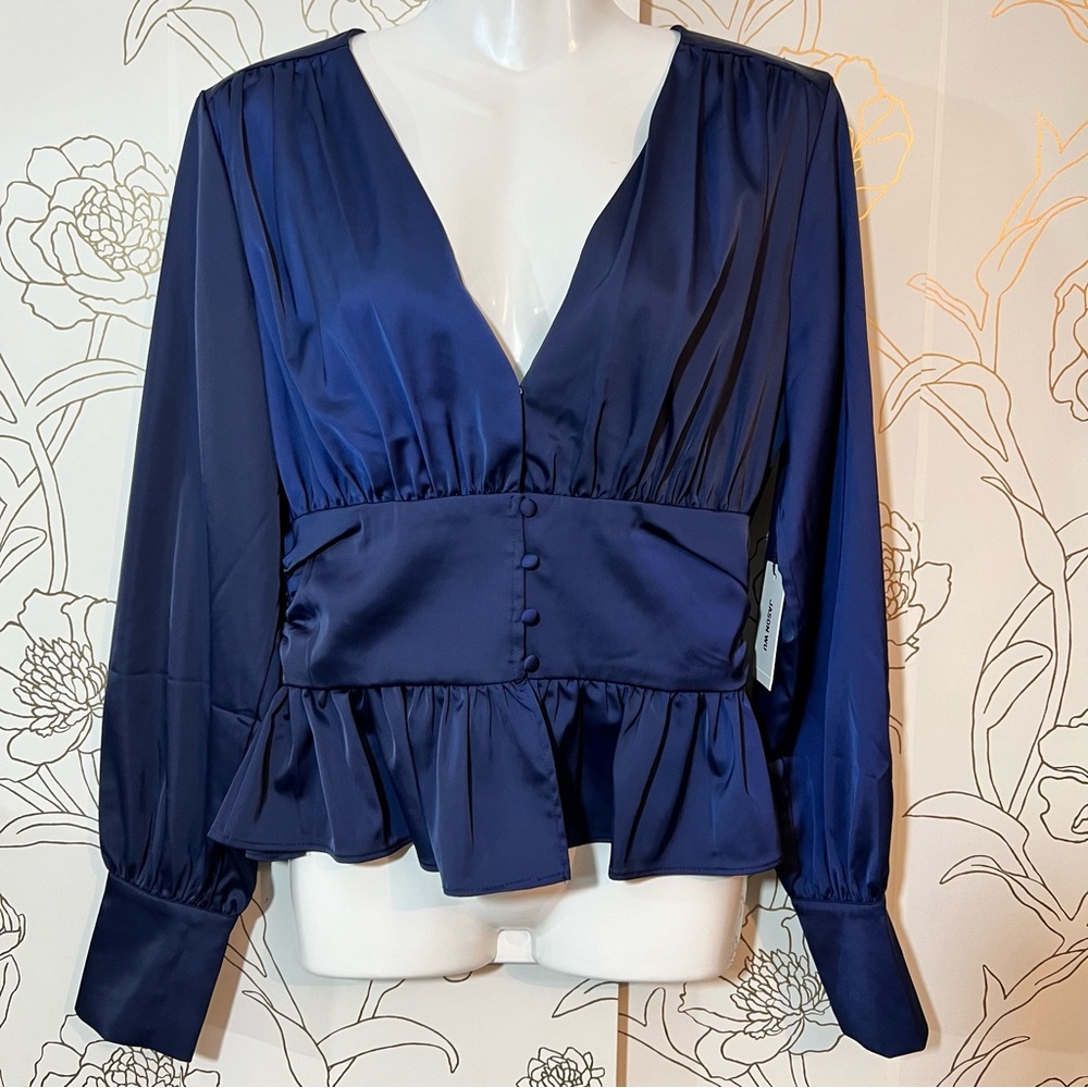 Jason Wu blue top long sleeve